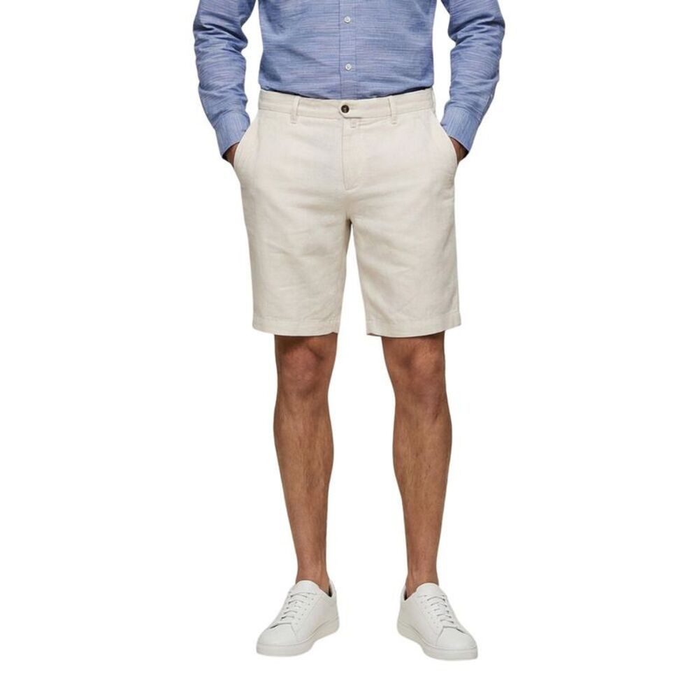 Borghese White Linen Bermuda Men's Shorts